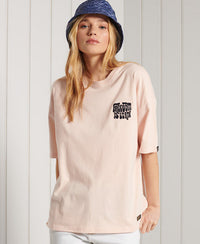 Military Narrative Boxy Tee - Pink - Superdry Singapore