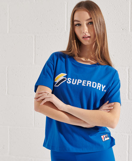 Sportstyle Graphic Boxy T-Shirt - Blue - Superdry Singapore