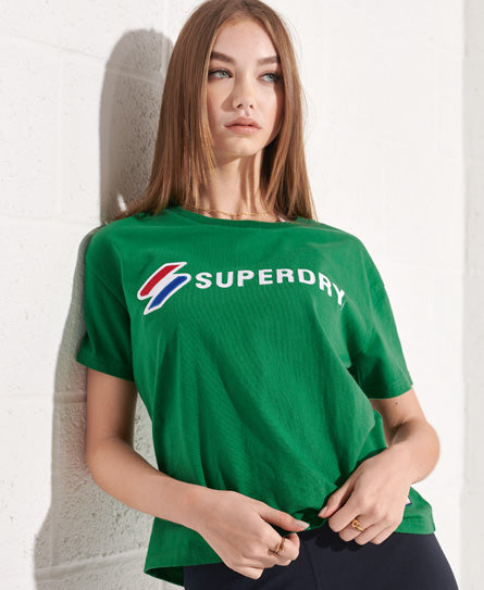 Sportstyle Graphic Boxy T-Shirt - Green - Superdry Singapore