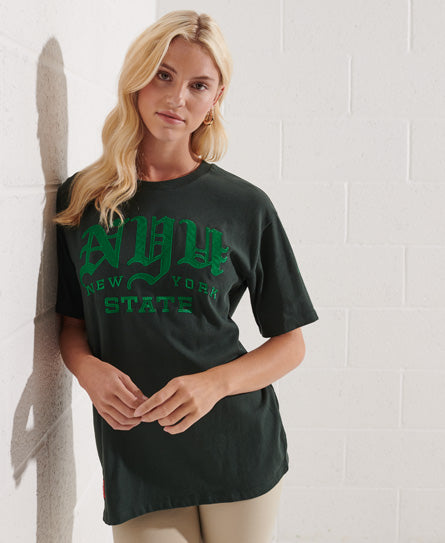 College Graphic T-Shirt - Green - Superdry Singapore