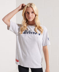 College Graphic T-Shirt-Light - Grey - Superdry Singapore