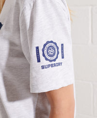 College Graphic T-Shirt-Light - Grey - Superdry Singapore