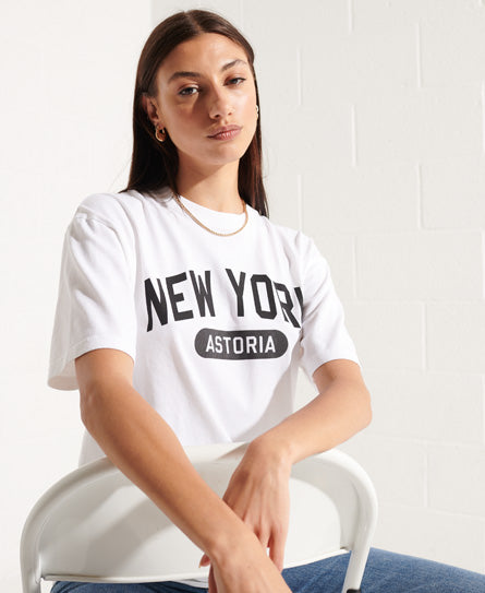 City College T-Shirt - White - Superdry Singapore