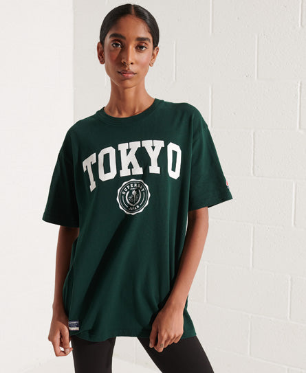 City College T-Shirt - Green - Superdry Singapore