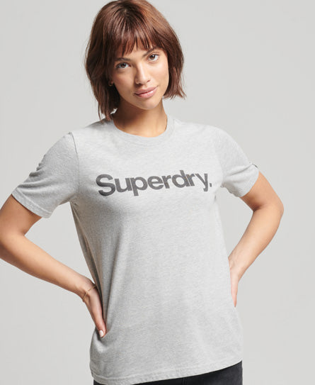 Core Logo T-Shirt - Ice Marl - Superdry Singapore