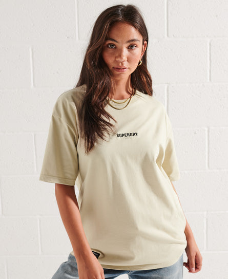 Superdry Code Micro T-Shirt-Beige - Superdry Singapore