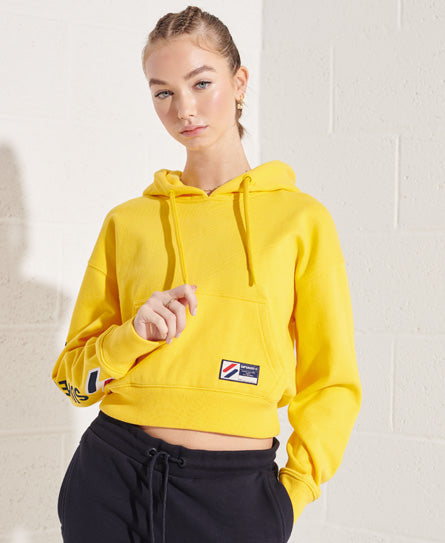 Sportstyle Graphic Boxy Hoodie - Yellow - Superdry - Women Tops ...