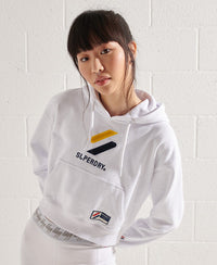 Sportstyle Classic Boxy Hoodie - White - Superdry Singapore