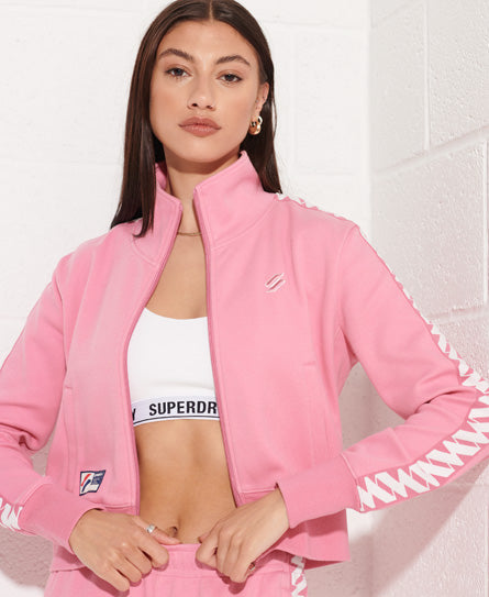 Code Tape Track Top - Pink - Superdry Singapore
