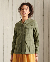 Core Military Patched Hood - Army Green - Superdry Singapore