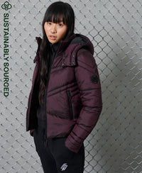 Geo Luxe Quilt Jacket - Purple - Superdry Singapore