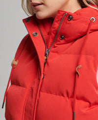 Hooded Everest Gilet - Red - Superdry Singapore