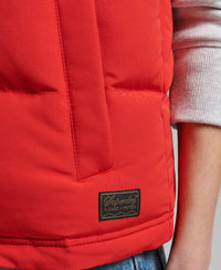 Hooded Everest Gilet - Red - Superdry Singapore