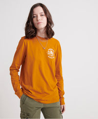 Bristow Band Graphic Long Sleeve Top - Pumpskin Spice - Superdry Singapore