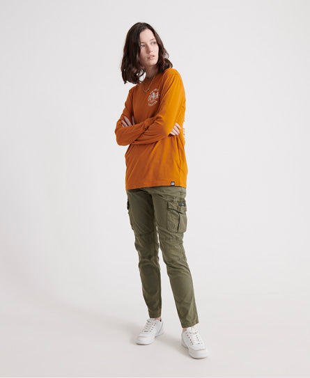 Bristow Band Graphic Long Sleeve Top - Pumpskin Spice - Superdry Singapore