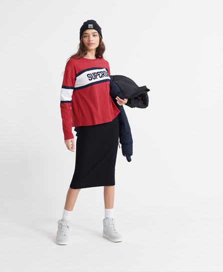 Macy Panelled Graphic Top - Superdry Singapore