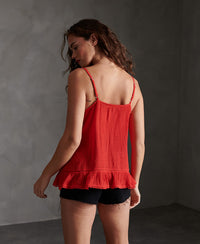 Summer Lace Cami Top - Red - Superdry Singapore
