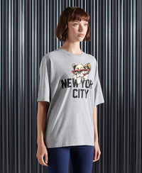 City New York Graphic Tee - Grey - Superdry Singapore