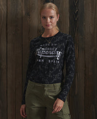 Black Out Long Sleeved Top-Black - Superdry Singapore