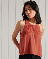 Embroidered Cami Top - Brown - Superdry Singapore