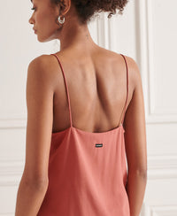 Ecovero Strappy Cami Top - Red - Superdry Singapore