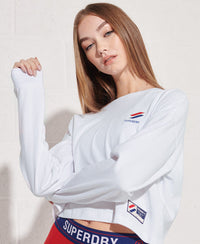 Sportstyle Essential Crop Top - White - Superdry Singapore