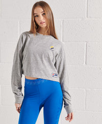 Sportstyle Essential Crop Top - Light Grey - Superdry Singapore
