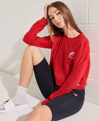 Sportstyle Essential Crop Top - Red - Superdry Singapore