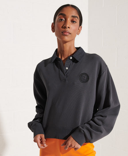 Expedition Rugby Sweatshirt-Black - Superdry Singapore