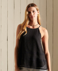 Woven Cami Top - Black - Superdry Singapore