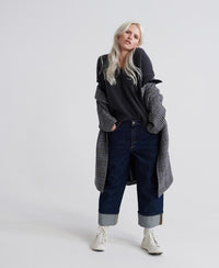 Isabella Slouch Vee Knit - Charcoal Marl - Superdry Singapore