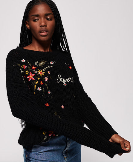Off Beat Rodeo Handcraft Knit - Black - Superdry Singapore