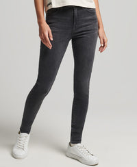 High Rise Skinny Jeans - Black - Superdry Singapore
