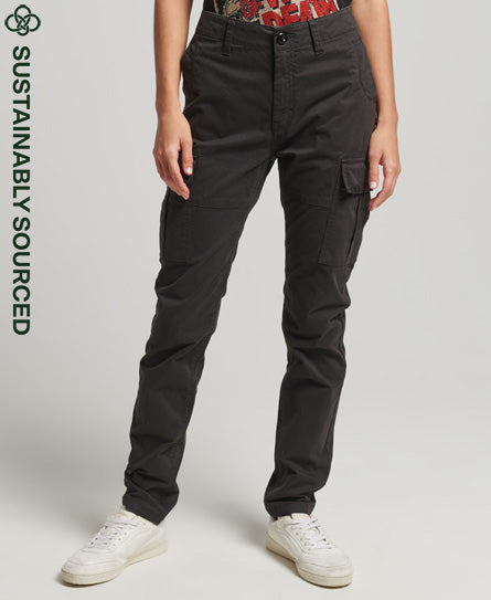 Organic Cotton Slim Cargo Pants - Black - Superdry Singapore