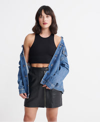 Cassidy Leather Skirt - Black - Superdry Singapore