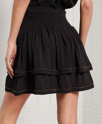 Ameera Mini Smocked Skirt - Black - Superdry Singapore