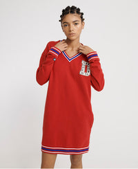 Campus Sweat Dress - Red - Superdry Singapore
