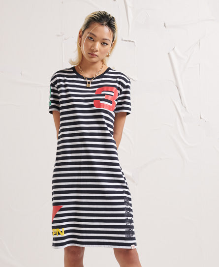 Montauk Stripe Dress - Blue - Superdry Singapore