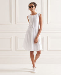 Textured Day Dress - White - Superdry Singapore
