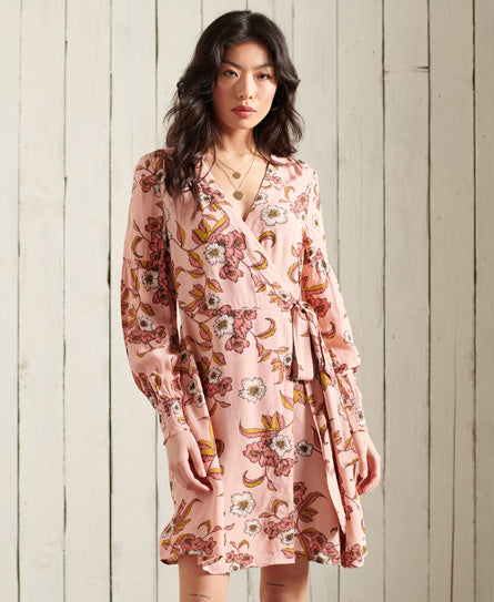 Bohemian Wrap Dress - Floral Print - Superdry Singapore
