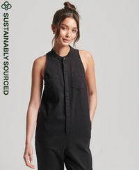Tencel Sleeveless Jumpsuit - Black - Superdry Singapore