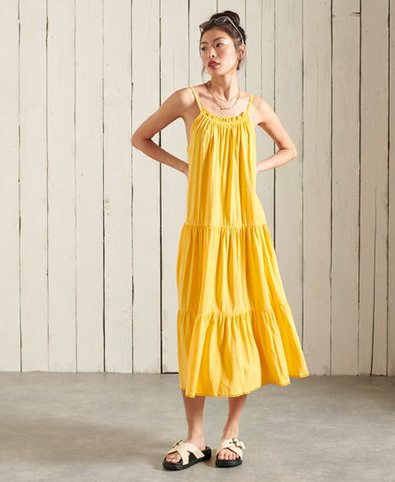 Jersey Midi Dress - Yellow - Superdry Singapore