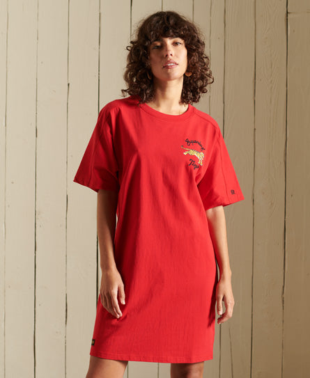 CNY GRAPHIC TEE DRESS-Lucky Red - Superdry Singapore