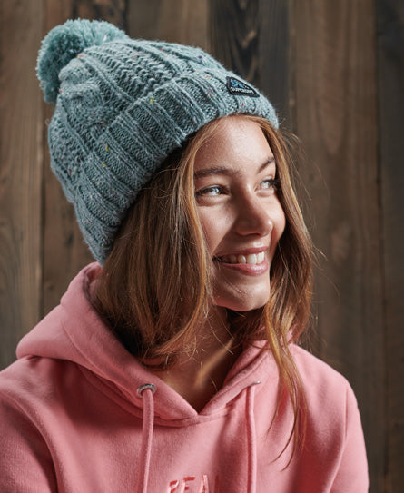 Gracie Cable Beanie - Turquoise - Superdry Singapore