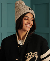 Gracie Cable Beanie - Nude - Superdry Singapore