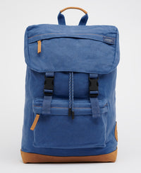 Waxed Canvas Topload Rucksack - Blue - Superdry Singapore