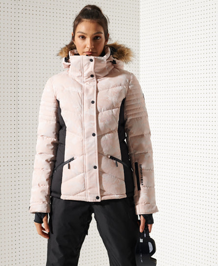 Snow Luxe Puffer Jacket - Pink - Superdry Singapore