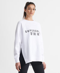 Training Graphic Oversized Crew Sweatshirt - White - Superdry Singapore
