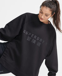 Training Graphic Oversized Crew Sweatshirt - Black - Superdry Singapore