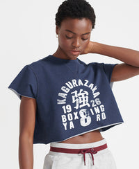 Training Boxing Cut Off Sweat Top - Navy - Superdry Singapore